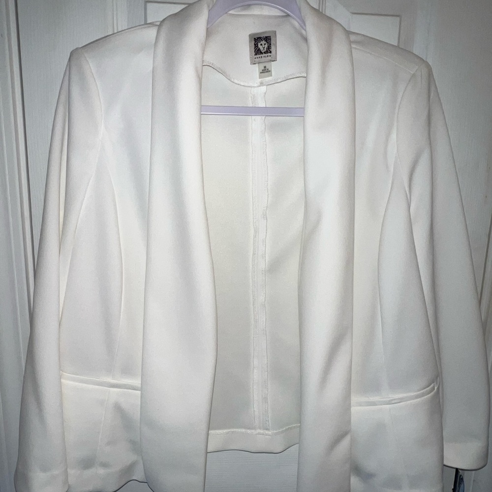 Anne Klein Winter White Blazer Jacket Gem